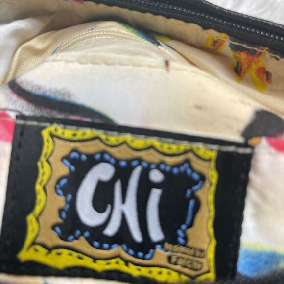 CHI By Carlos Falchi Black Leather Snake Skin  metallic strap Hobo shoul… - Picture 8 of 15